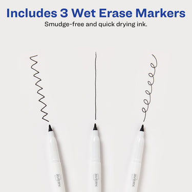 AVERY Wet Erase Markers, Fine Tip Markers, Smudge-Free and Quick-Drying, Black, Water-Erasable Markers for Planner Dashboards, Whiteboards and More, 3-Pack (24533)
